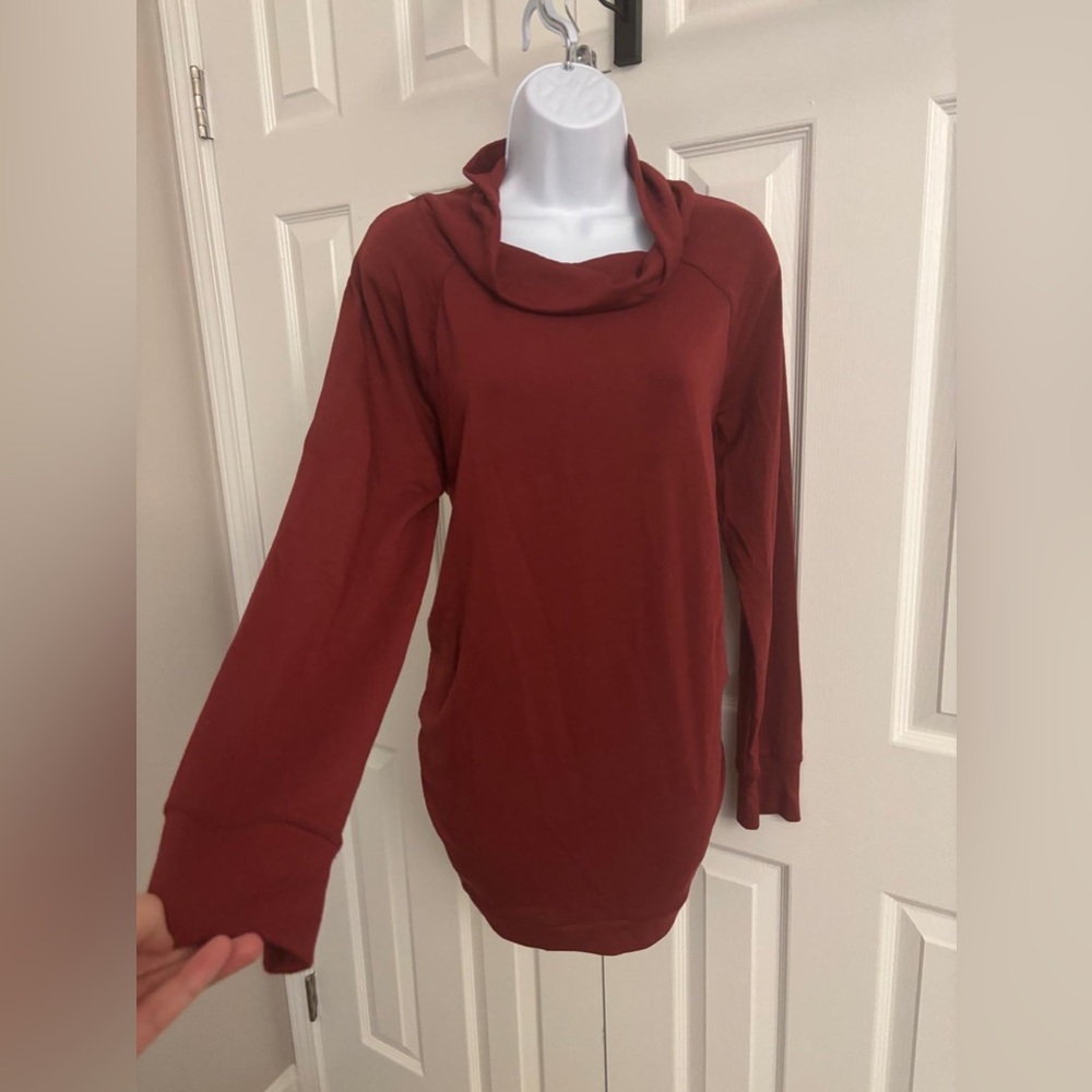 Women’s Long Sleeve Cowl Neck Sweater - Rust